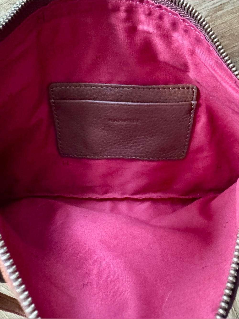 Hammitt Kyle Chocolate Diamond Suede Antique Gold Small Crossbody - Picture 6 of 15
